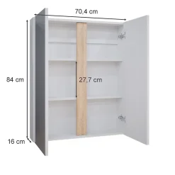 Vicco Armoire de toilette Blanc 70.4x84cm avec 2 portes