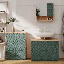 Vicco Armoire de toilette Vert/force de lor Chêne 54x55cm