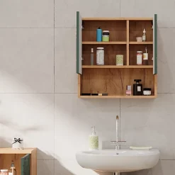 Vicco Armoire de toilette Vert/force de lor Chêne 54x55cm