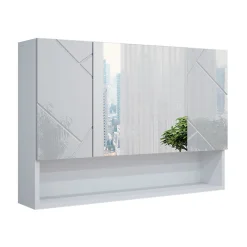 Armoire De Toilette|Vicco Armoire de toilette Blanc Haute brillance 80.1x55cm