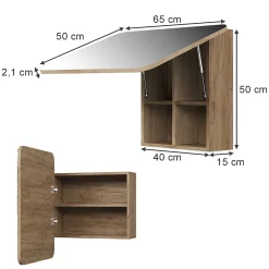Vicco Armoire de toilette Chêne de force doré 65x50cm avec des étagères