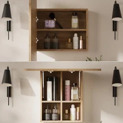 Vicco Armoire de toilette Chêne de force doré 65x50cm avec des étagères
