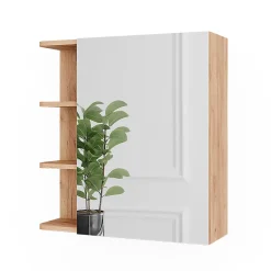 Armoire De Toilette|Vicco Armoire de toilette Chêne de force doré 62x64cm