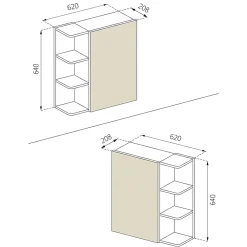 Armoire De Toilette|Vicco Armoire de toilette Chêne de force doré 62x64cm