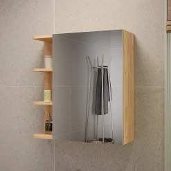 Armoire De Toilette|Vicco Armoire de toilette Chêne de force doré 62x64cm