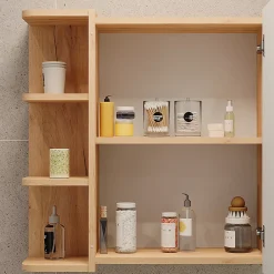 Armoire De Toilette|Vicco Armoire de toilette Chêne de force doré 62x64cm