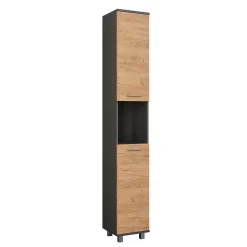 Vicco Armoire haute Anthracite/chêne doré 30.2x190cm avec 2 portes