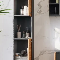 Vicco Armoire haute Anthracite/chêne doré 30.2x190cm avec 2 portes
