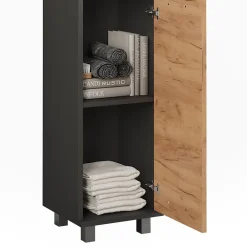 Vicco Armoire haute Anthracite/chêne doré 30.2x190cm avec 2 portes