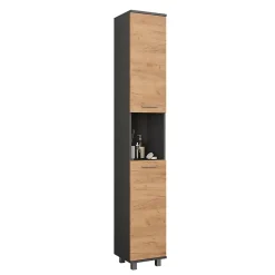 Vicco Armoire haute Anthracite/chêne doré 30.2x190cm avec 2 portes