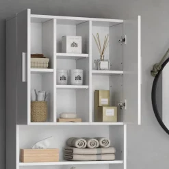 Meuble Wc|Vicco Armoire machine à laver Blanc 64x190cm