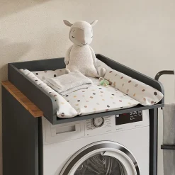 Meuble Wc|Vicco Armoire machine à laver Anthracite/chêne doré 68x88.2cm 2 pièces avec plan à langer