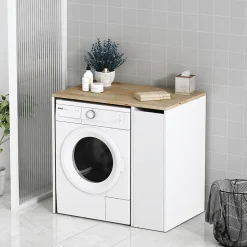 Vicco Armoire machine à laver Blanc 93.5x88.5cm avec 3 compartiments