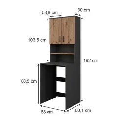 Vicco Armoire machine à laver Anthracite 68x88.5cm 2 pièces