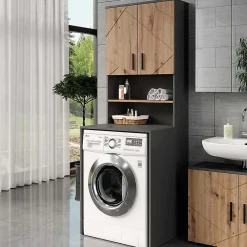 Vicco Armoire machine à laver Anthracite 68x88.5cm 2 pièces
