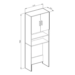 Meuble Wc|Vicco Armoire machine à laver Béton 64x190cm