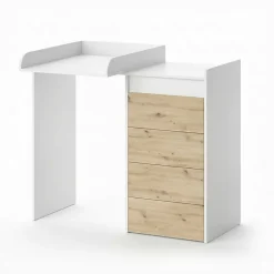 Meuble Wc|Vicco Armoire machine à laver Blanc 116x98cm avec 4 tiroirs