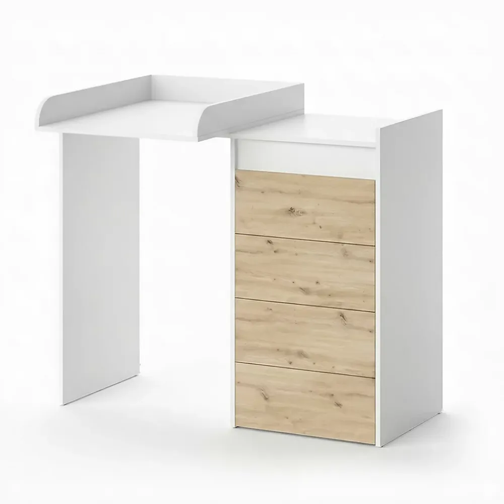Meuble Wc|Vicco Armoire machine à laver Blanc 116x98cm avec 4 tiroirs