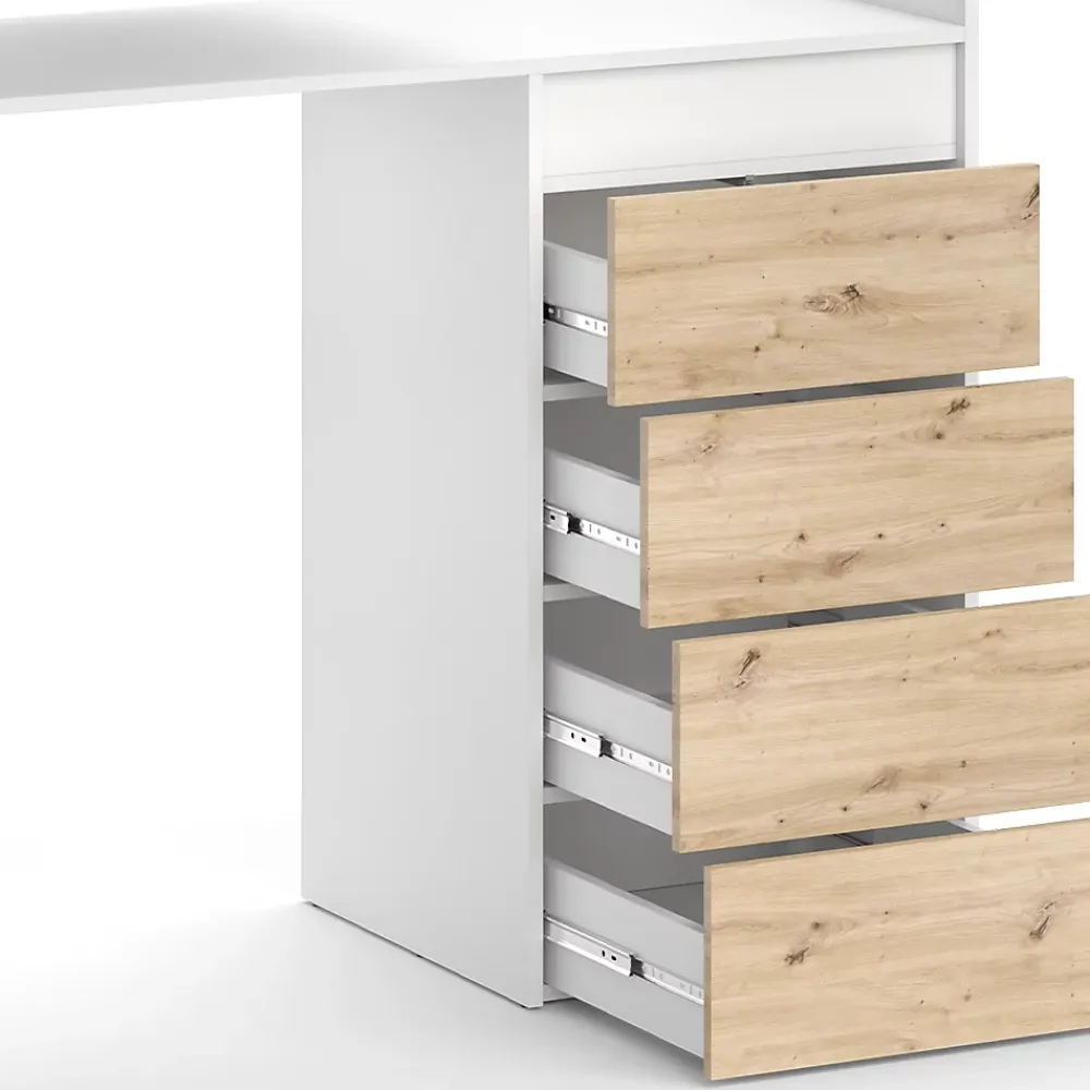 Meuble Wc|Vicco Armoire machine à laver Blanc 116x98cm avec 4 tiroirs