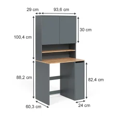 Vicco Armoire machine à laver Anthracite/chêne doré 93.6x88.2cm 2 pièces avec étagère