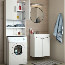 Meuble Wc|Vicco Armoire machine à laver Blanc 64x190cm