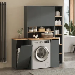Meuble Wc|Vicco Armoire machine à laver Anthracite/chêne doré 93.6x100.4cm