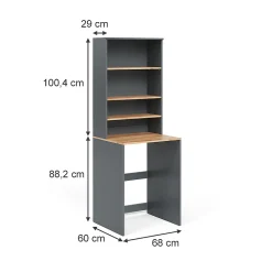 Meuble Wc|Vicco Armoire machine à laver Anthracite/chêne doré 66x88.2cm 2 parties avec étagère