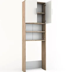 Meuble Wc|Vicco Armoire machine à laver Blanc/Sonoma 64x190cm