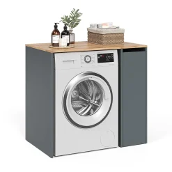 Vicco Armoire machine à laver Anthracite/chêne doré 93.6x88.2cm Meuble sous la machine à laver