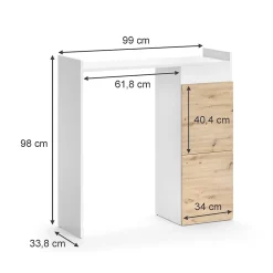 Meuble Wc|Vicco Armoire machine à laver Blanc 99x98cm avec 2 tiroirs