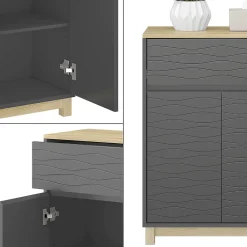 Vicco Armoire Midisch Anthracite 60x80cm avec tiroir
