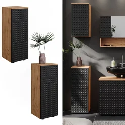 Vicco Armoire midisch Anthracite à pois 30x81cm avec 1 tiroir, 2 compartiments, salle de bain