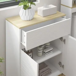 Vicco Armoire Midisch Blanc 60x80cm avec tiroir