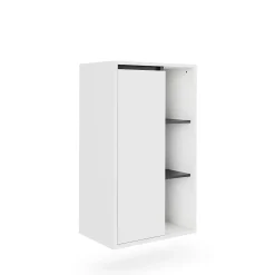 Vicco Armoire Midischrank blanc/gris 50x86cm avec des étagères ouvertes
