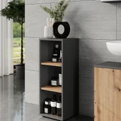 Vicco Armoire Midischrank Anthracite/Artisan 30x81cm avec 3 compartiments de rangement