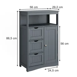 Vicco Armoire Midischrank Gris 56x86.5cm