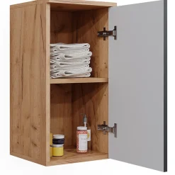 Vicco Armoire murale Anthracite à pois 30x59cm 2 compartiments, salle de bain