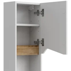 Vicco Armoire murale Blanc 30x67cm avec porte et compartiment ouvert
