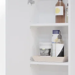 Armoire De Salle De Bains|Vicco Armoire murale Blanc 33x84cm avec 2 étagères