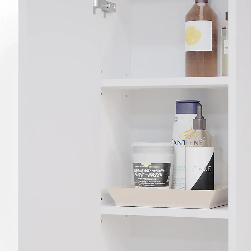 Armoire De Salle De Bains|Vicco Armoire murale Blanc 33x84cm avec 2 étagères