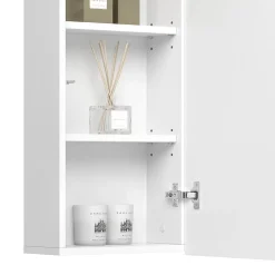 Armoire De Salle De Bains|Vicco Armoire murale de salle de bain Blanc 36.6x76.6cm