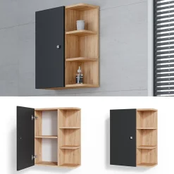 Vicco Armoire murale de salle de bain Anthracite 47.2x59.2cm