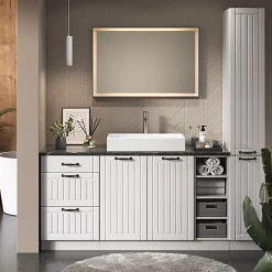 Vicco Armoire murale de salle de bain Anthracite-or 60x40cm Plat