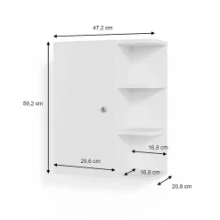 Armoire De Salle De Bains|Vicco Armoire murale de salle de bain Blanc 47.2x59.2cm
