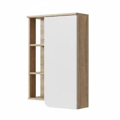 Vicco Armoire murale Sonoma/blanc 50x75cm avec porte et compartiments ouverts