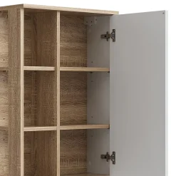 Vicco Armoire murale Sonoma/blanc 50x75cm avec porte et compartiments ouverts