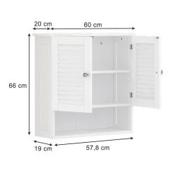 Vicco Armoire murale universelle Blanc 60x66cm avec 2 portes
