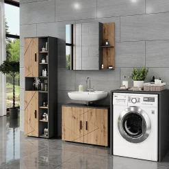 Meuble Wc|Vicco Armoire pour machine à laver Anthracite 68x88.5cm