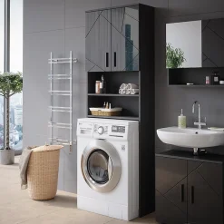 Vicco Armoire pour machine à laver Anthracite Haute brillance 64x190.5cm