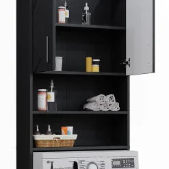 Vicco Armoire pour machine à laver Anthracite Haute brillance 64x190.5cm